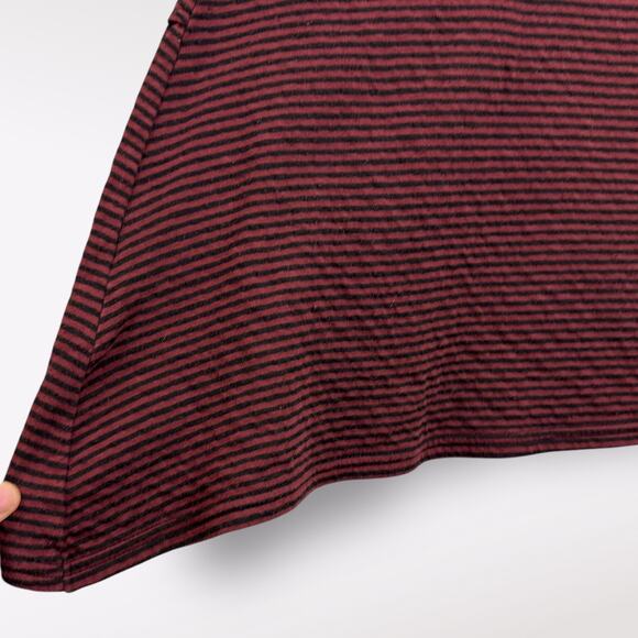 Cut Loose XS Dress 3/4 Sleeve Striped Pockets Shift Maroon Midi Raglan Cozy $129 - Picture 6 of 8